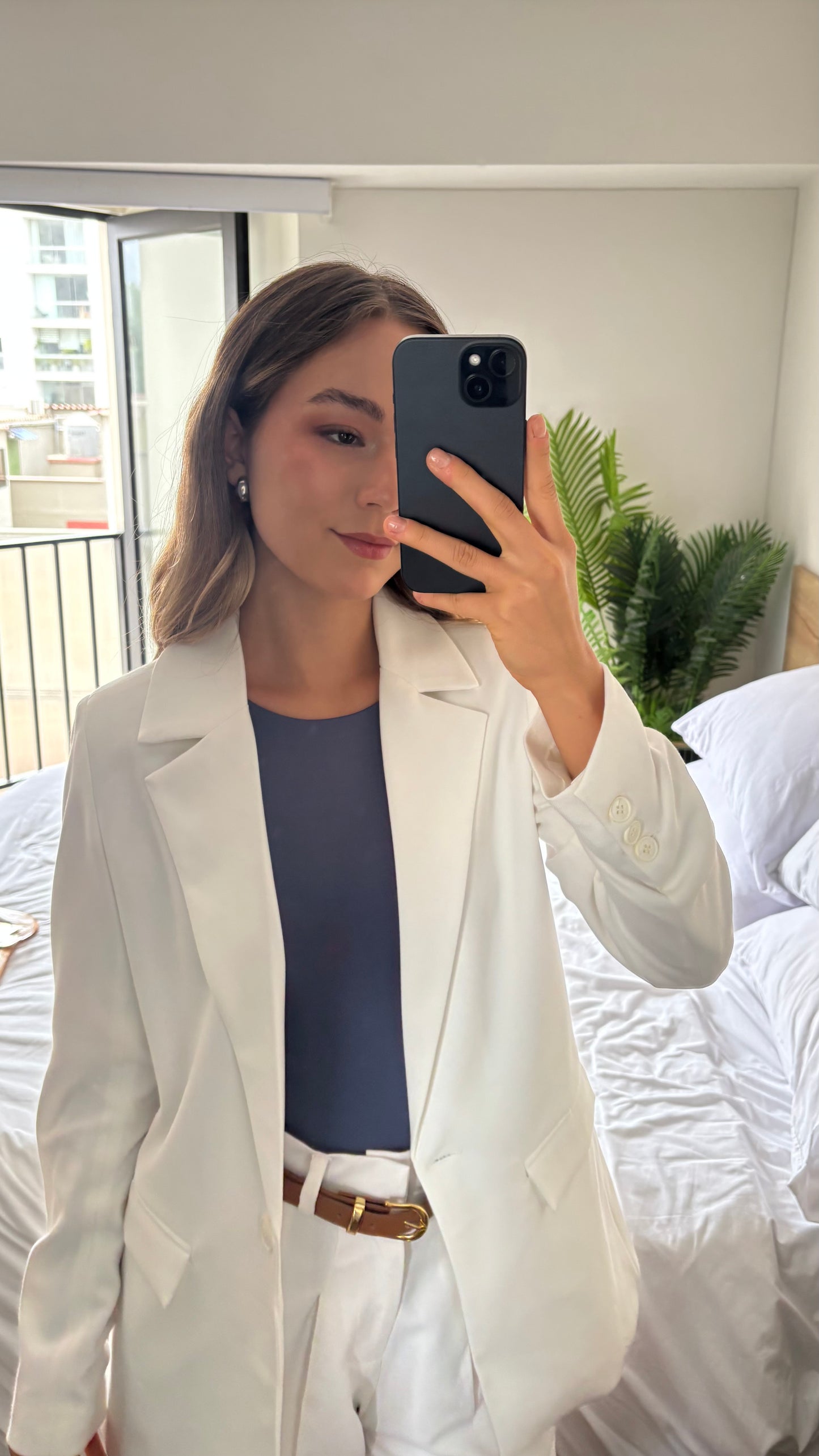Blazer Lino Vittoria Blanco