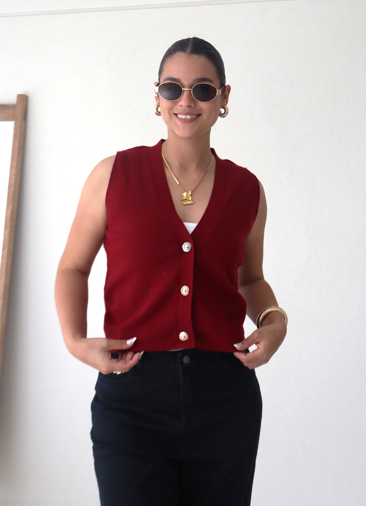 Chaleco Tejido Aurora Borgoña