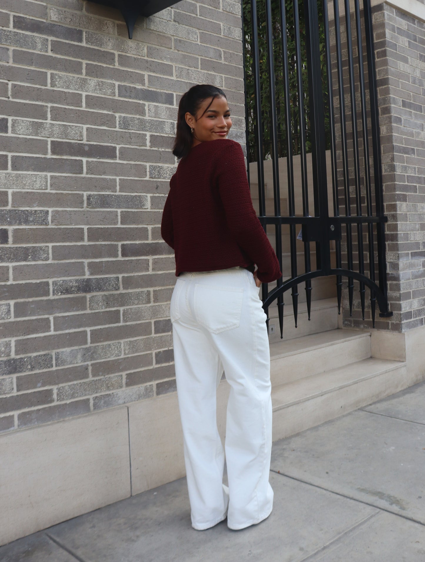 Cardigan Estrella Borgoña