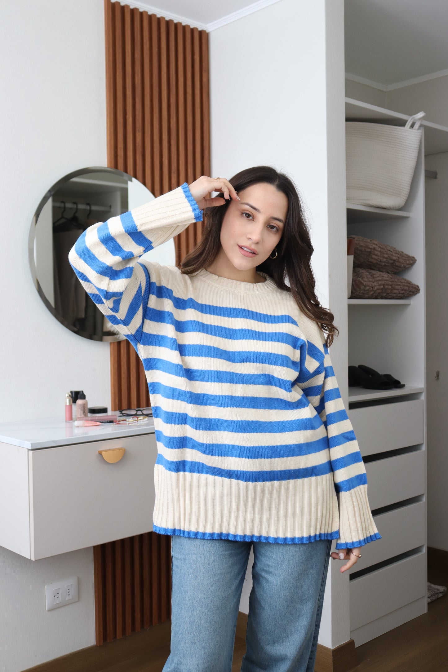 Sweater Selene Perla/Celeste