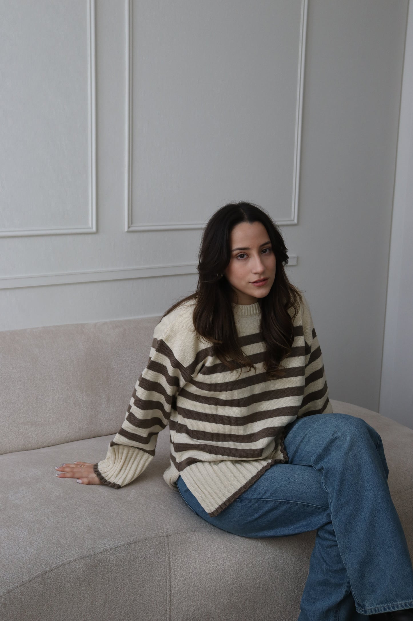 Sweater Selene Perla/Topo