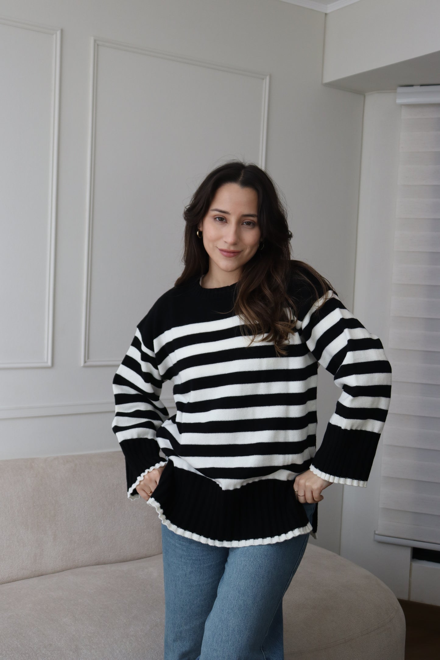 Sweater Selene Negro/Blanco