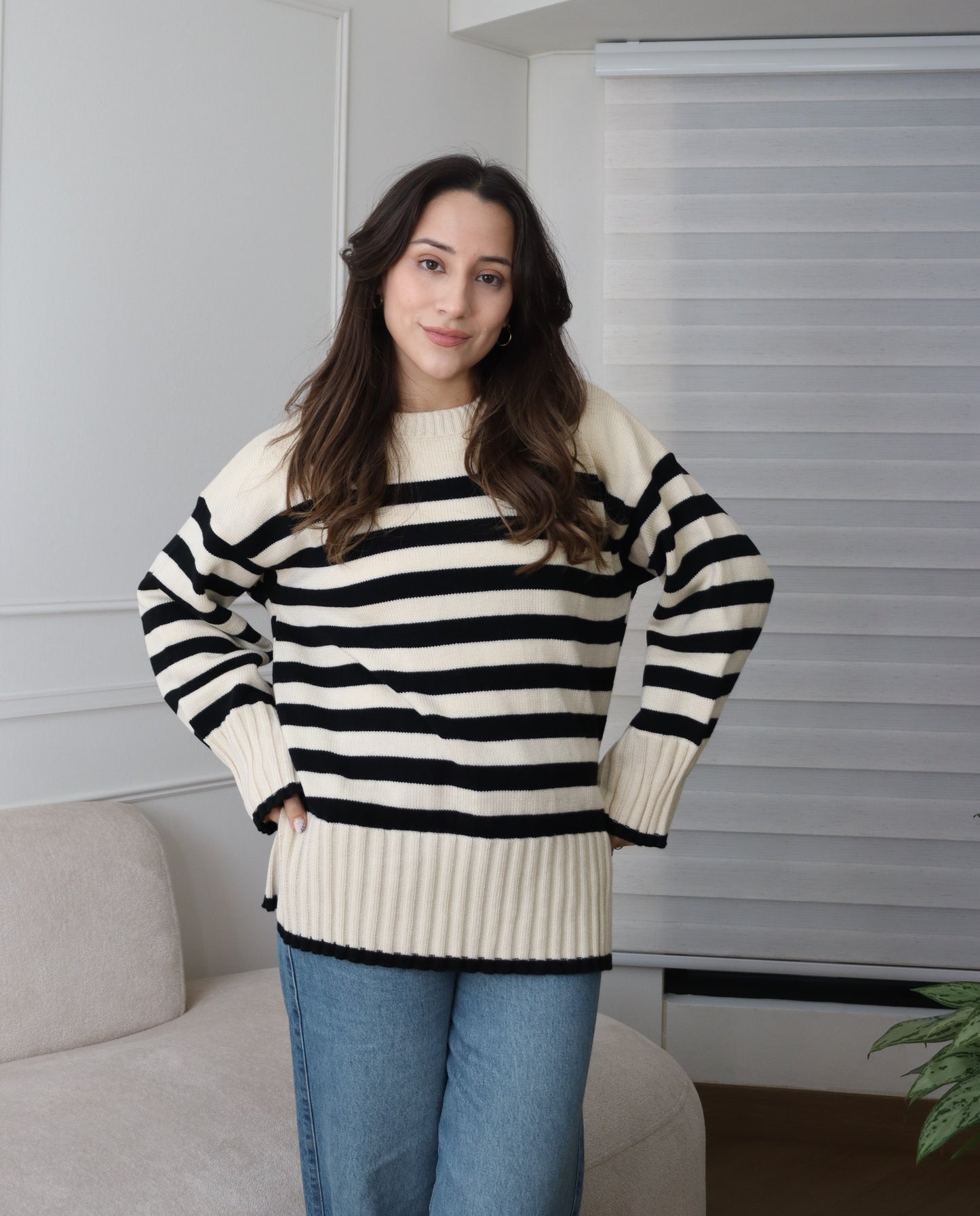 Sweater Selene Perla/Negro