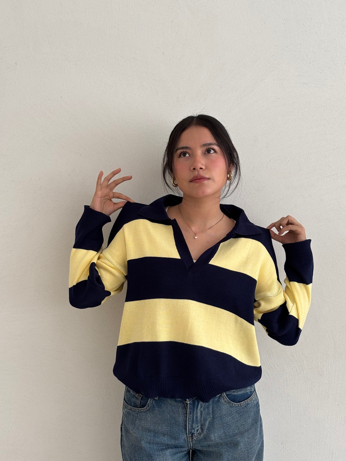 SWEATER VALENTINA AZUL MARINO/ AMARILLO