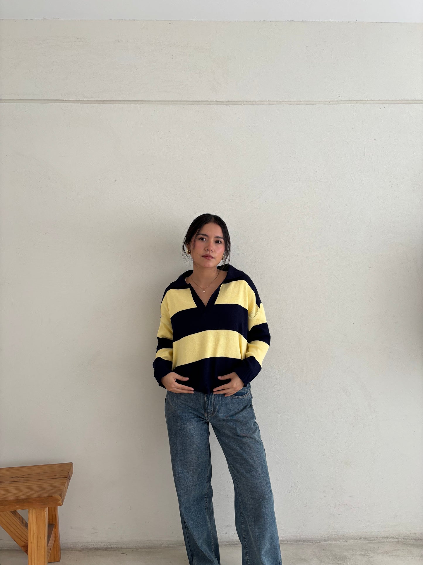 SWEATER VALENTINA AZUL MARINO/ AMARILLO