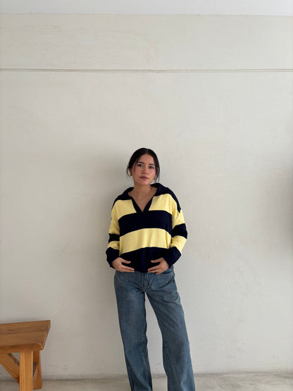 SWEATER VALENTINA AZUL MARINO/ AMARILLO