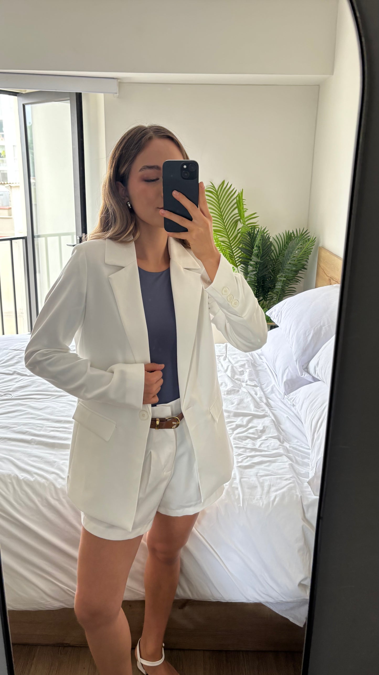 Blazer Lino Vittoria Blanco