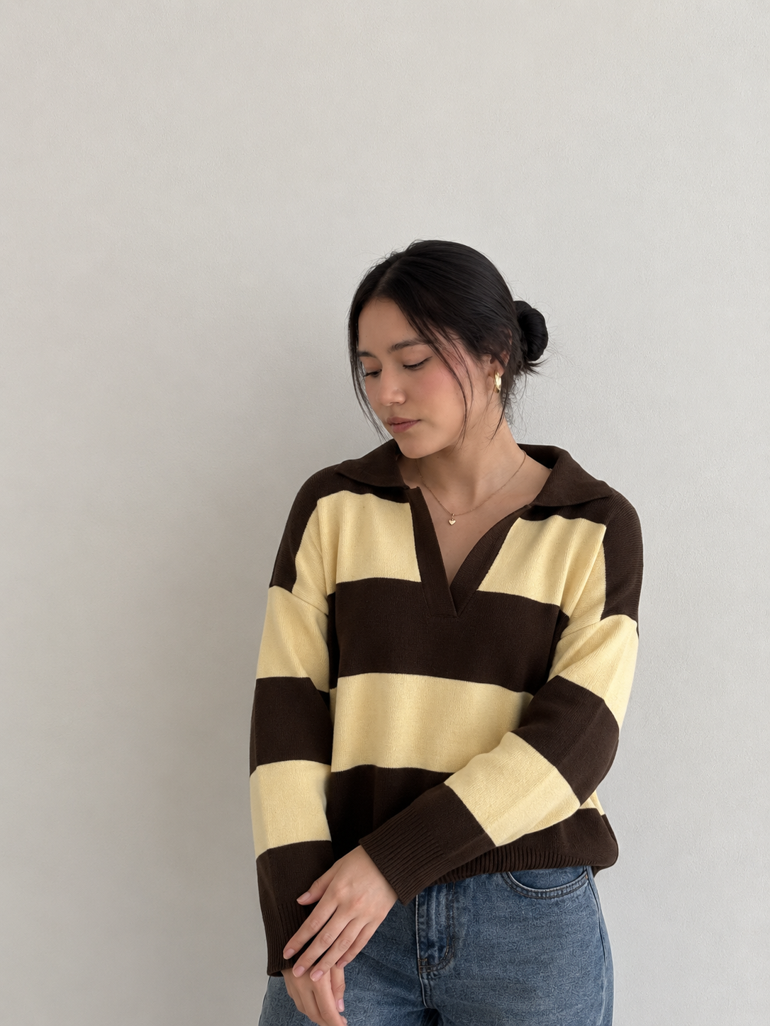 SWEATER VALENTINA MARRON/AMARILLO