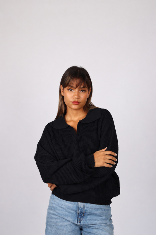 Sweater Camisero Negro