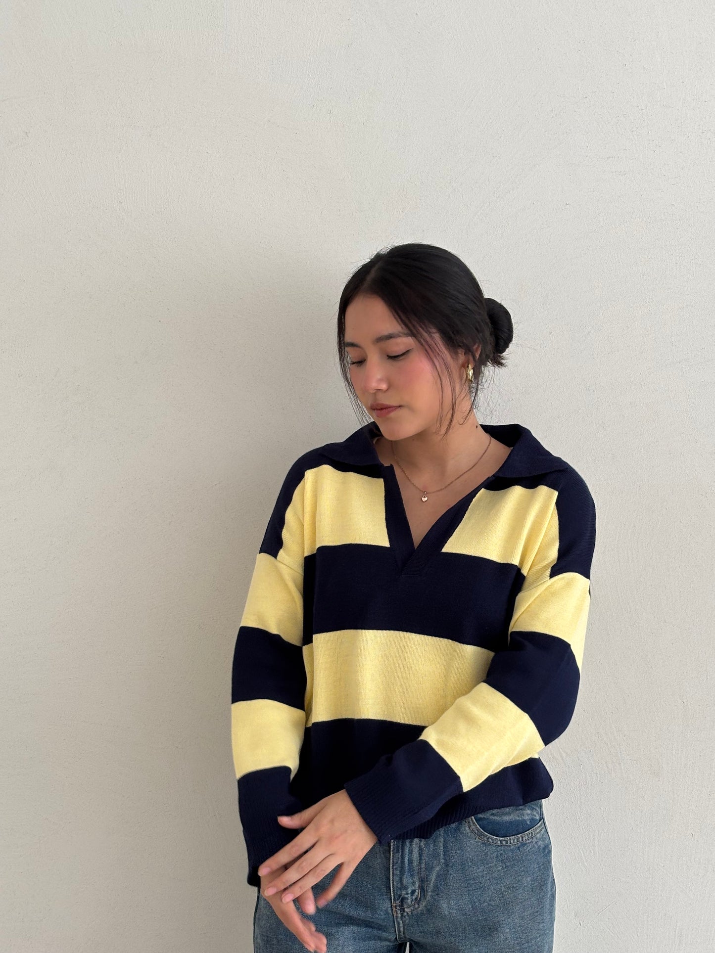 SWEATER VALENTINA AZUL MARINO/ AMARILLO