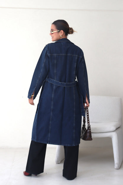 Gabardina denim Azul Oscuro