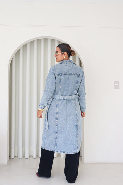 Gabardina denim Azul Celeste