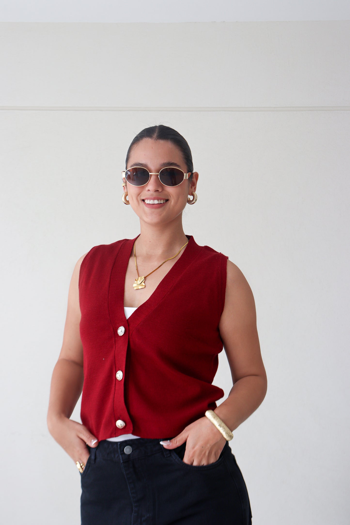 Chaleco Tejido Aurora Borgoña