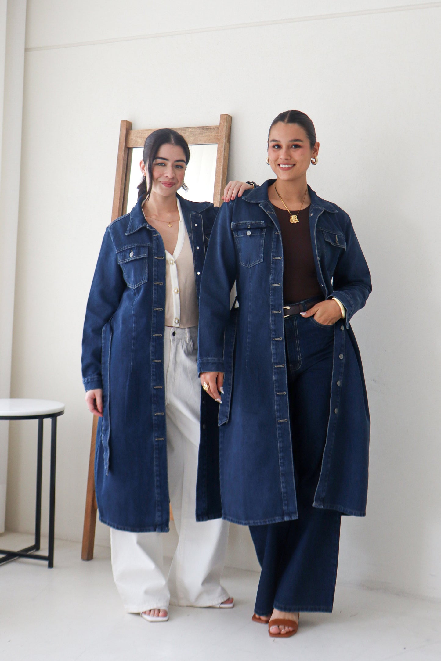 Gabardina denim Azul Oscuro