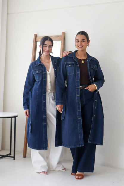 Gabardina denim Azul Oscuro