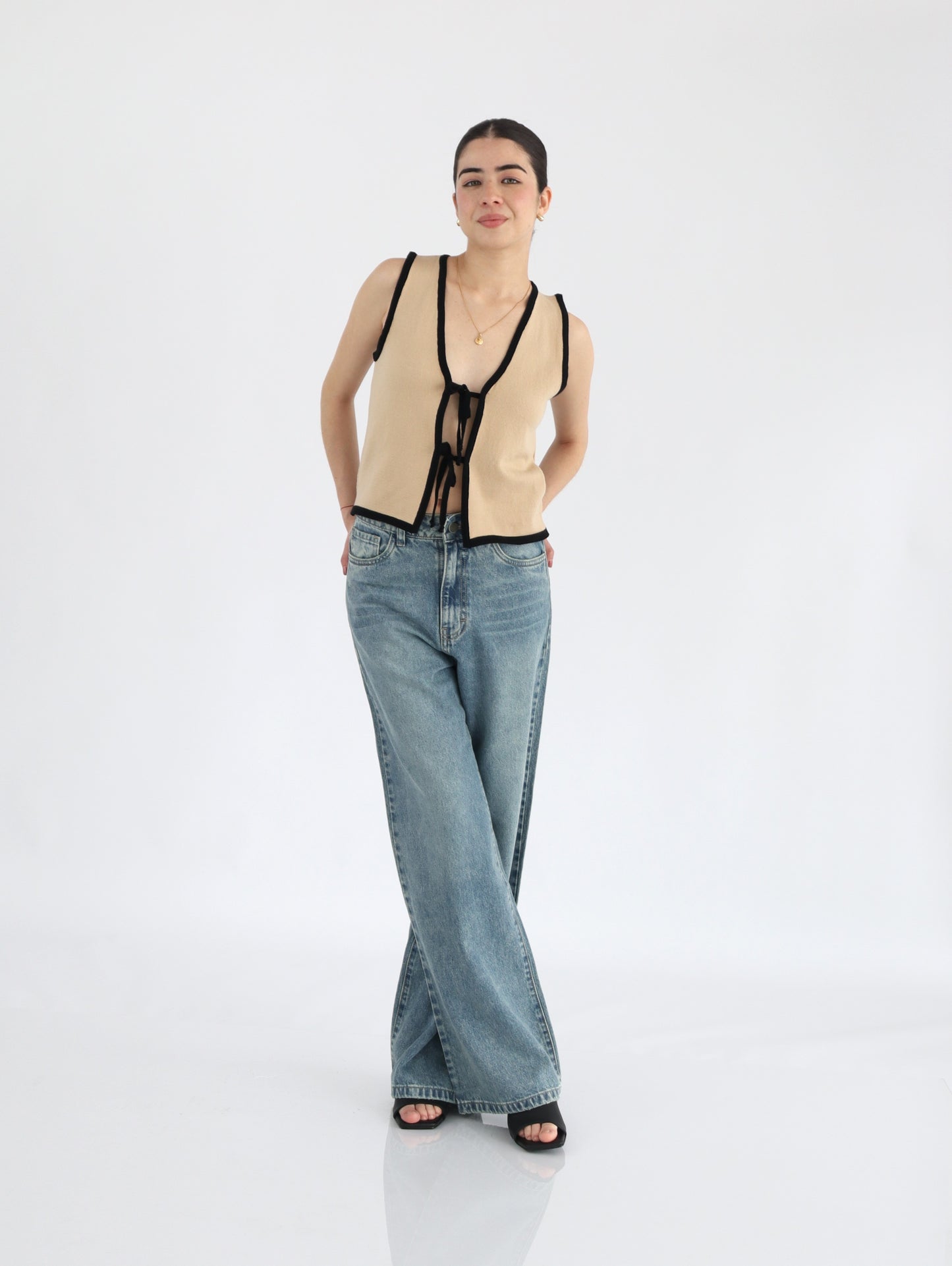 Pantalón Wide Leg Azul Verdoso