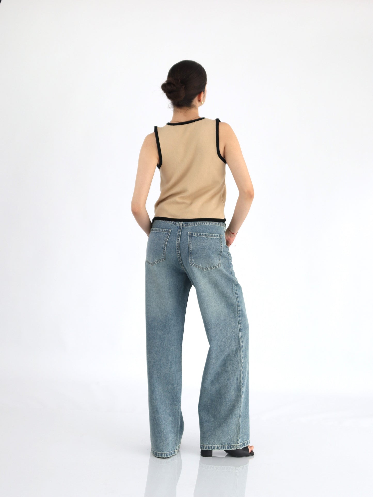 Pantalón Wide Leg Azul Verdoso