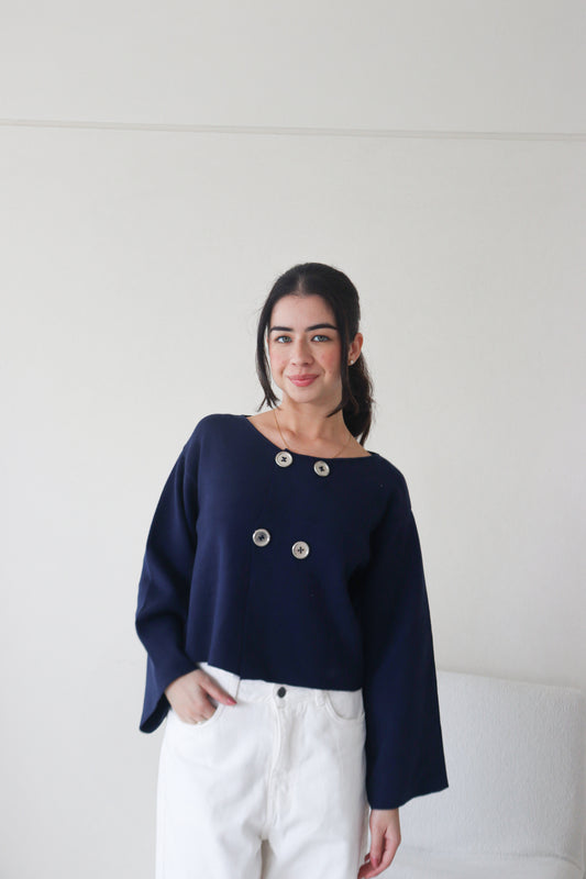 Sweater Iris Azul Acero