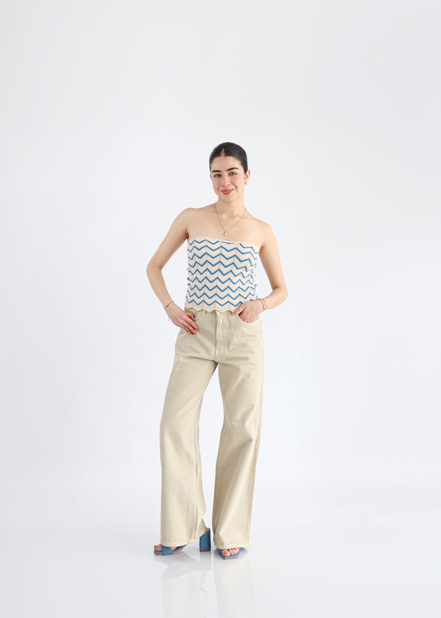 Pantalón Wide Leg Beige