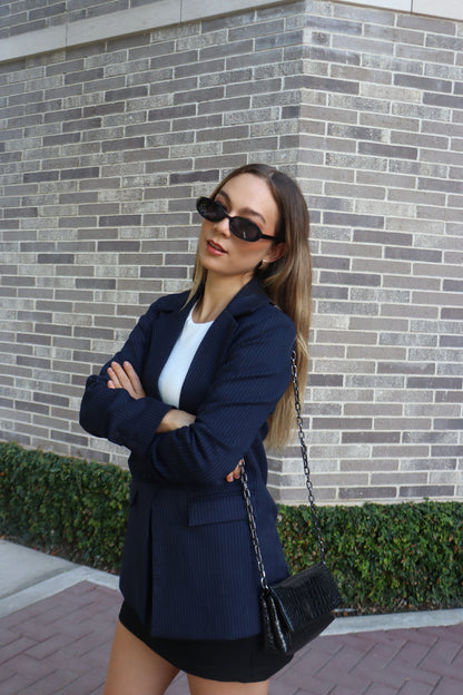 Blazer Lino Vittoria Azul Marino