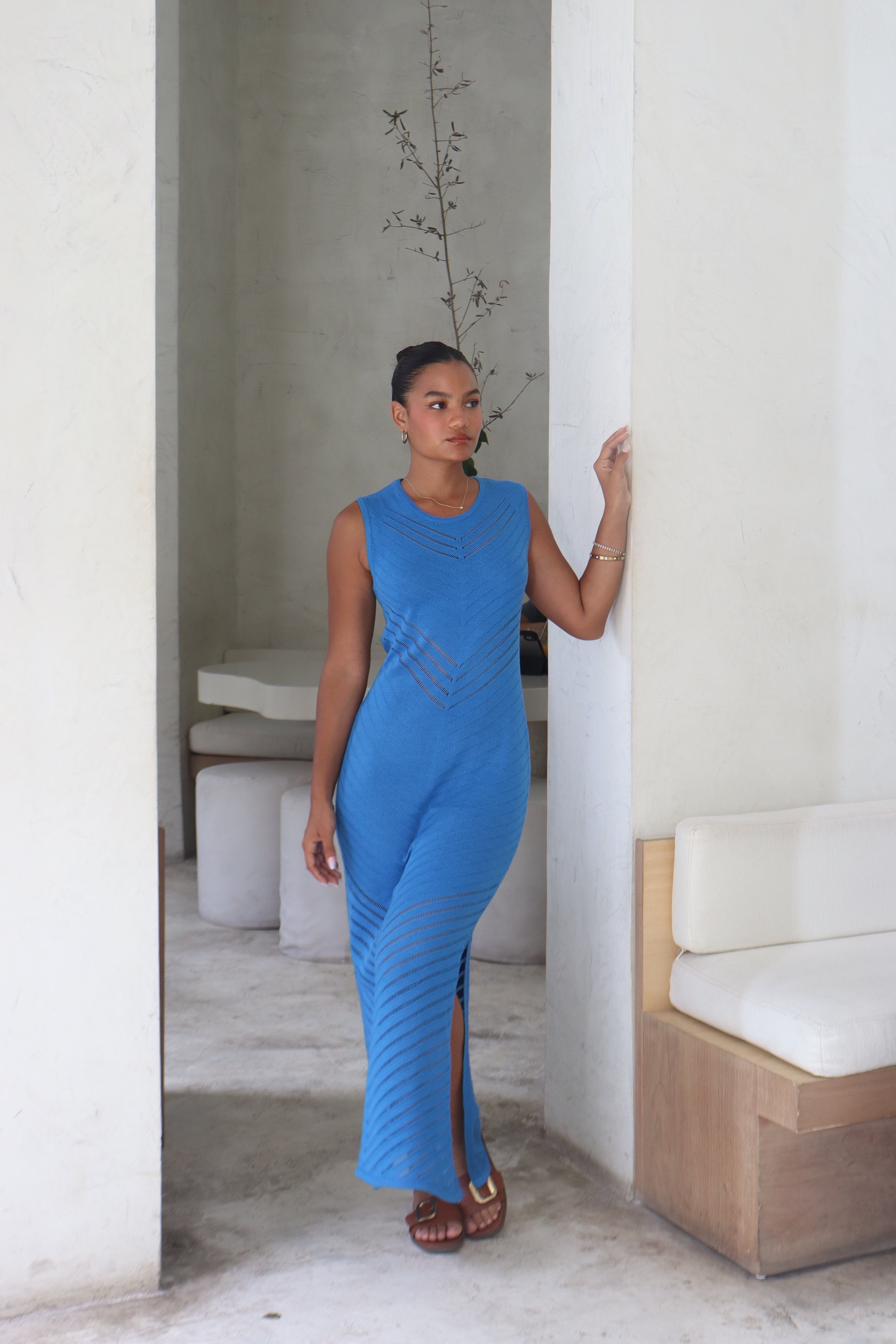 Vestido Alba Azul – AMALTEA