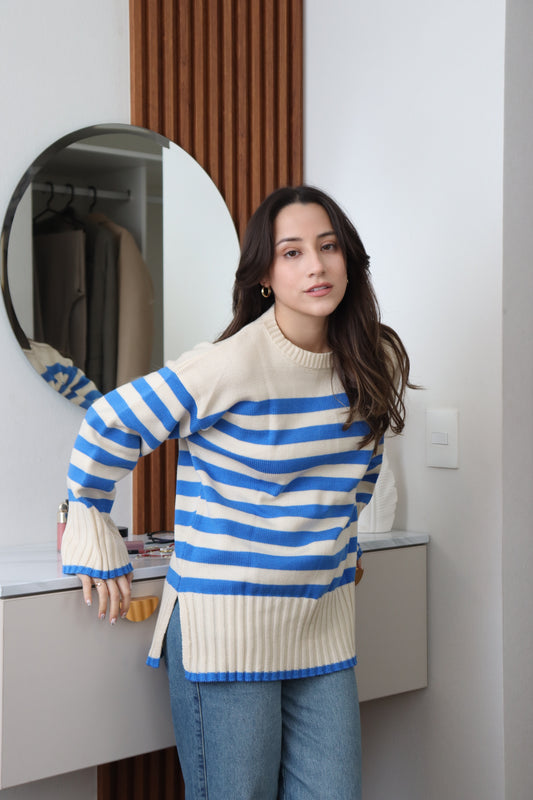 Sweater Selene Perla/Celeste